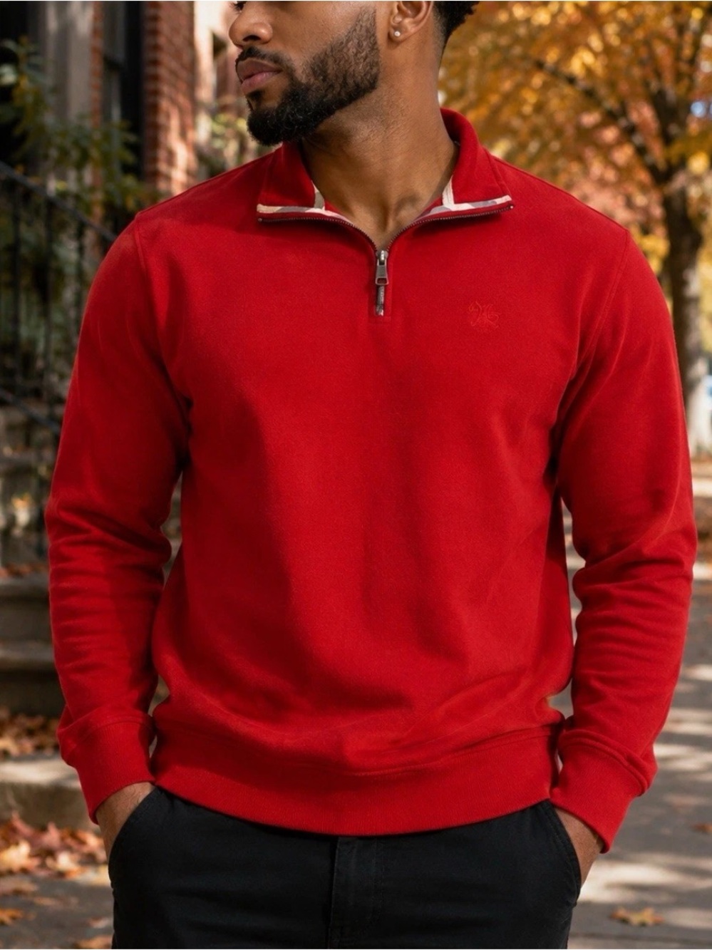 Burberry Brit Red Quarter Zip Pullover